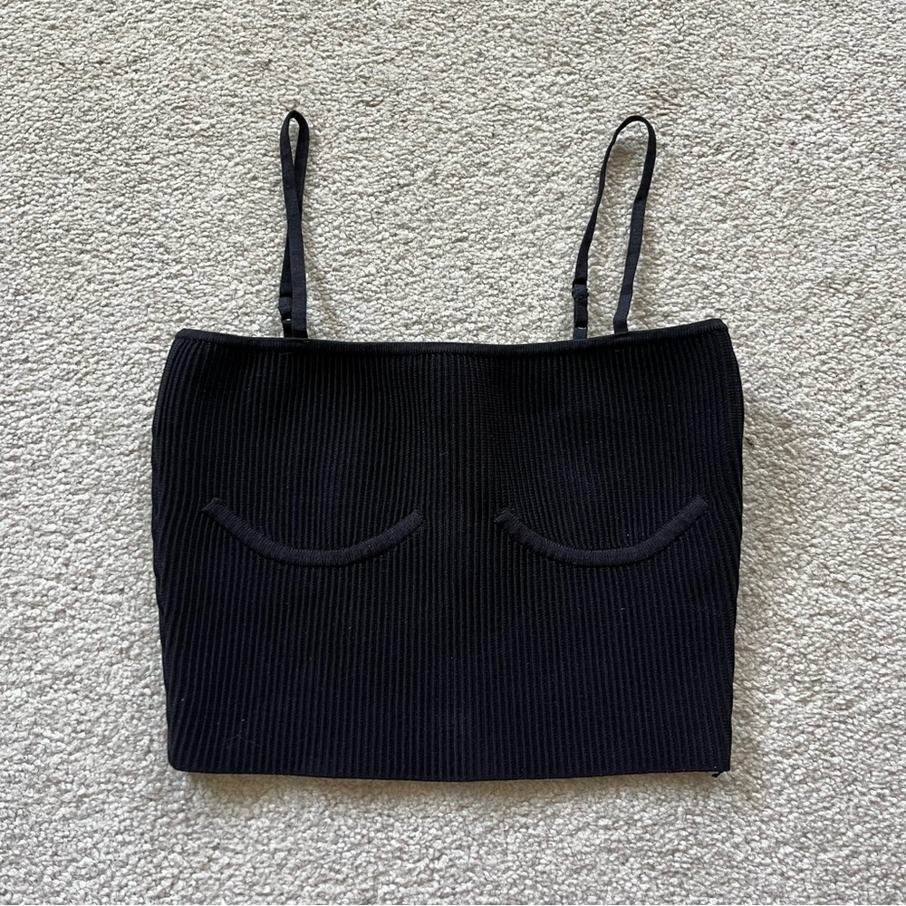 Women’s Babaton Denzel Sculpt Knit Black‎ Ribbed Top